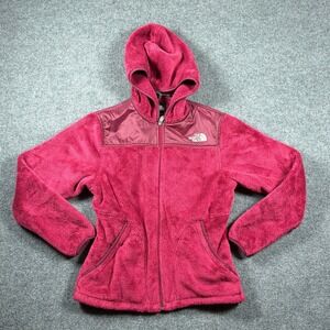 The North Face Osito Fleece Hoodie Women Medium Maroon Full Zip Hooded Jacket